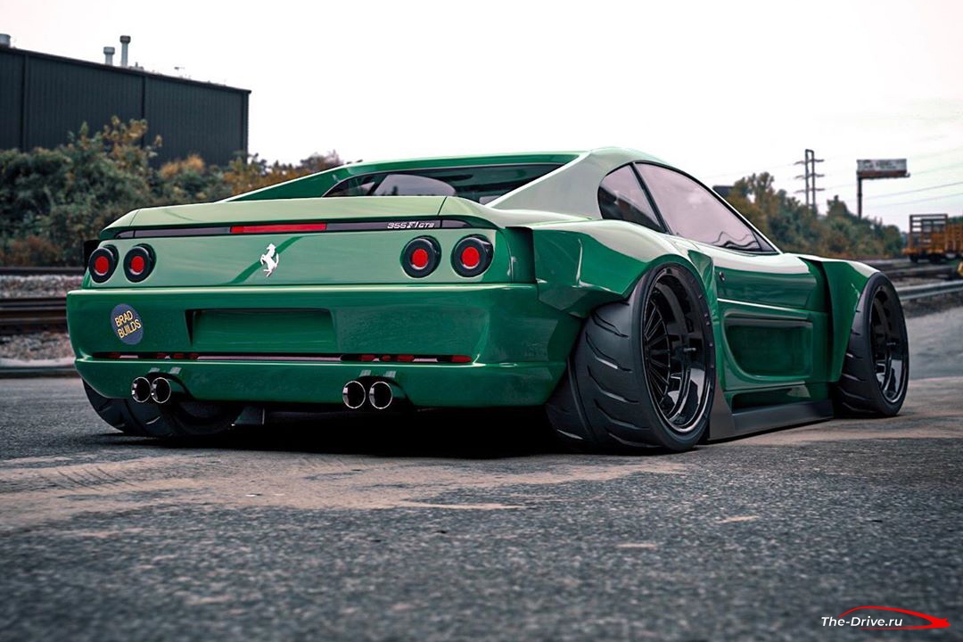 Тюнинг Ferrari F355 выглядит современно в зеленом цвете